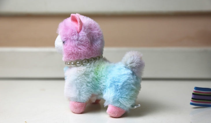 Cute Multi Colored Alpaca Keychain | Plush Keychain