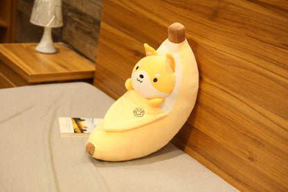 Large Peeling Banana Plush Toy with Cute Animal Variants - Bunny, Pig, Penguin & More