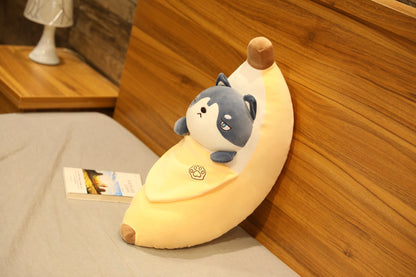 Large Peeling Banana Plush Toy with Cute Animal Variants - Bunny, Pig, Penguin & More