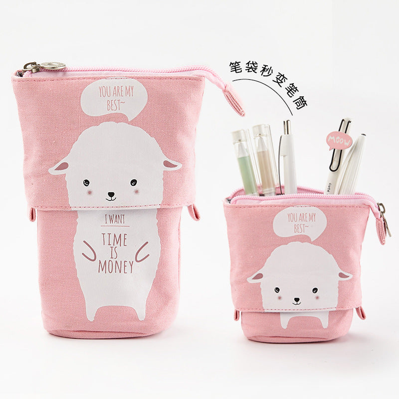 Cute Animal Canvas Standing Pencil Cases in Bright and Fun Designs