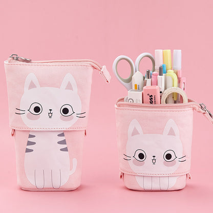 Cute Animal Canvas Standing Pencil Cases in Bright and Fun Designs