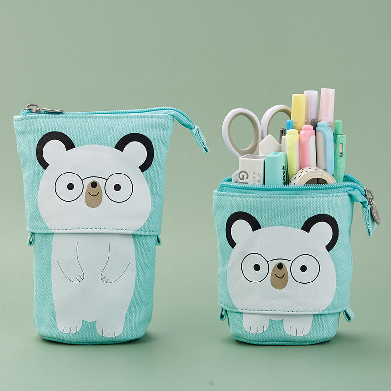 Cute Animal Canvas Standing Pencil Cases in Bright and Fun Designs