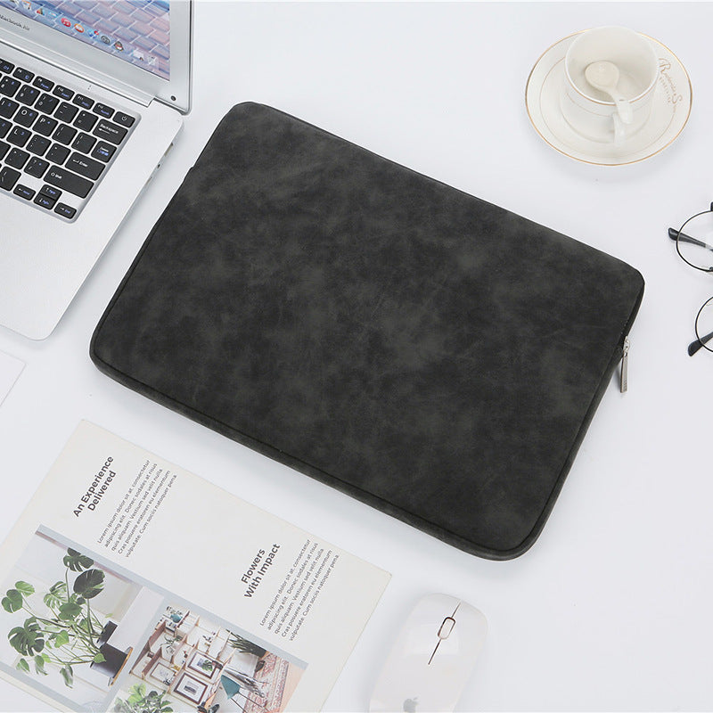 Matte Suede Texture Laptop Sleeve with Charger Pouch (13-15 Inch)