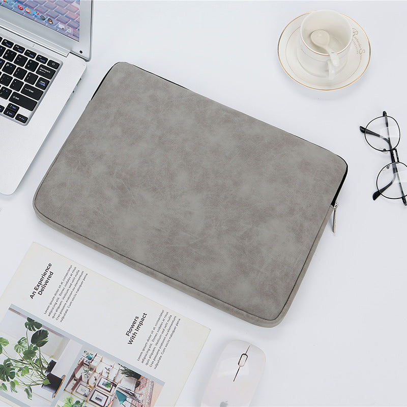 Matte Suede Texture Laptop Sleeve with Charger Pouch (13-15 Inch)