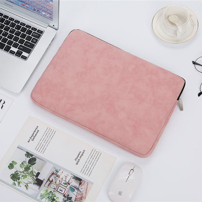 Matte Suede Texture Laptop Sleeve with Charger Pouch (13-15 Inch)