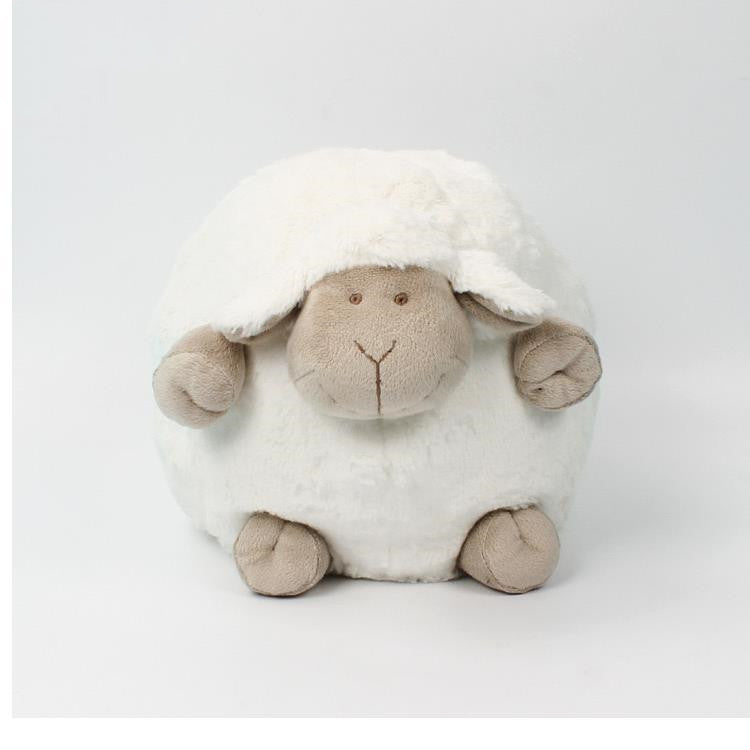 Cute Round Sheep Plush Toy Set in White & Gray Variants