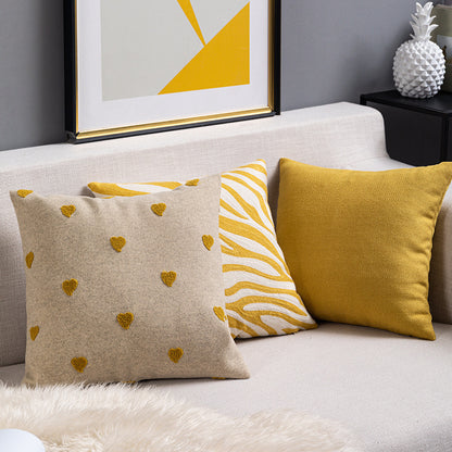 Yellow Geometric Soft Sofa & Chair Pillow Covers with Patterns