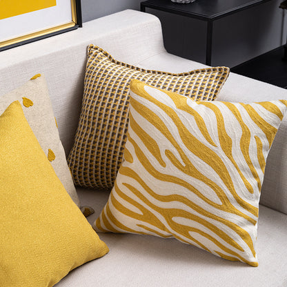 Yellow Geometric Soft Sofa & Chair Pillow Covers with Patterns