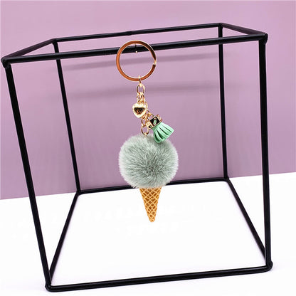 Ice Cream Cone Shaped Plush  Keychain