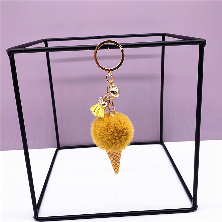 Ice Cream Cone Shaped Plush  Keychain