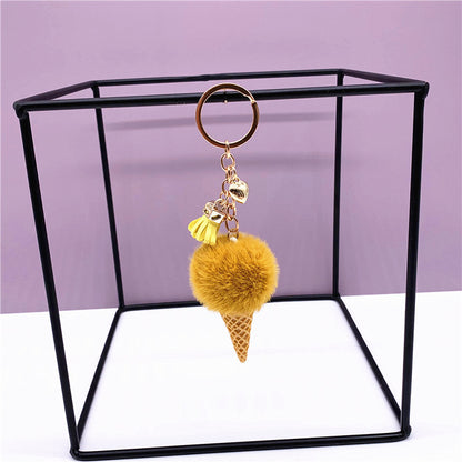 Ice Cream Cone Shaped Plush  Keychain
