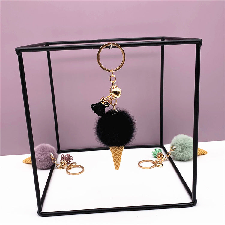 Ice Cream Cone Shaped Plush  Keychain