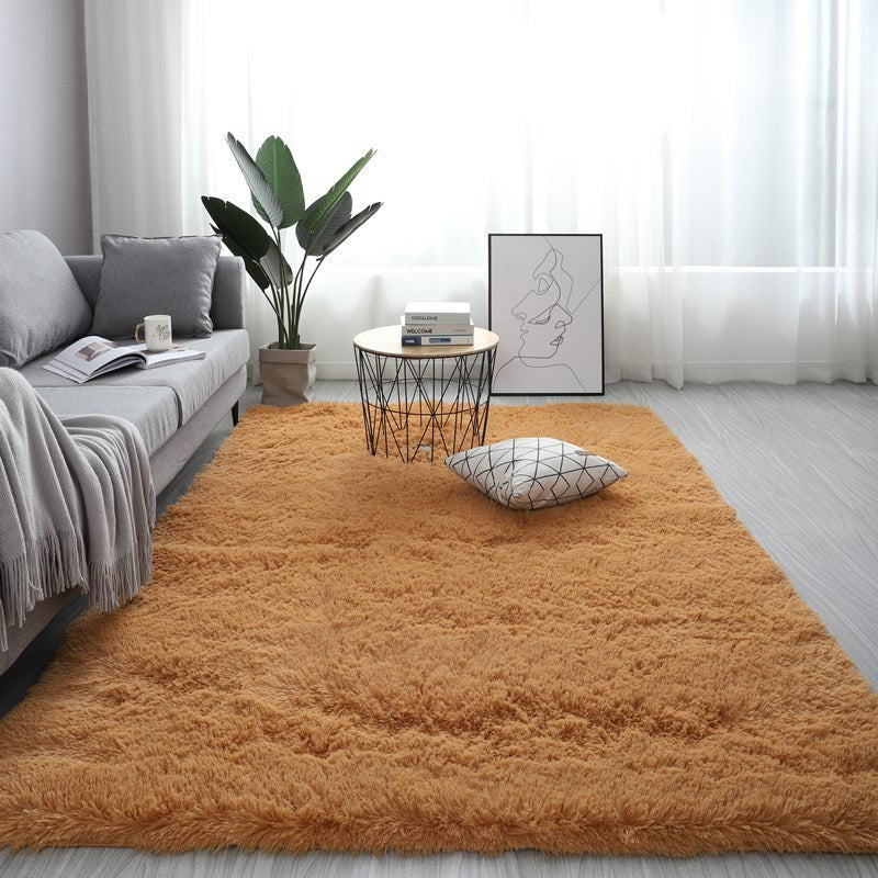 Large Fluffy Rectangular Nordic Plush Carpet Available in 13 Colors