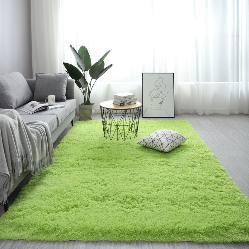 Large Fluffy Rectangular Nordic Plush Carpet Available in 13 Colors