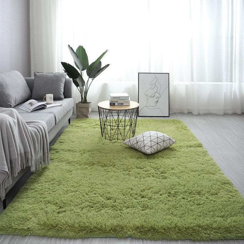 Large Fluffy Rectangular Nordic Plush Carpet Available in 13 Colors