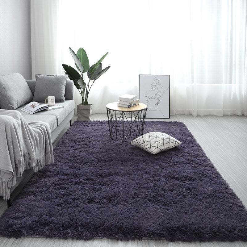 Large Fluffy Rectangular Nordic Plush Carpet Available in 13 Colors