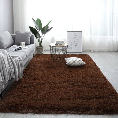 Large Fluffy Rectangular Nordic Plush Carpet Available in 13 Colors