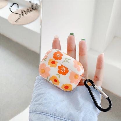 Orange Floral Airpod Case