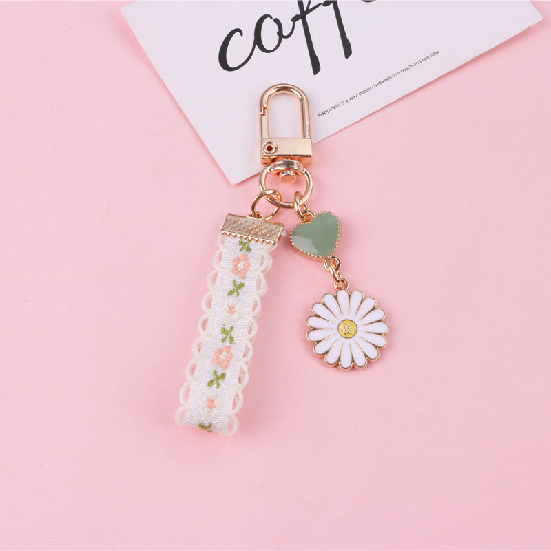 Stylish Cloth Keychains for Women with Daisy & Flower Charms