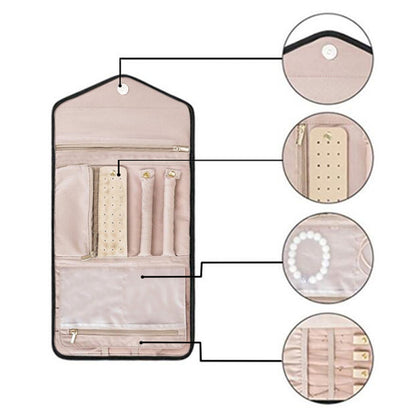 3-Fold Envelope Design Multi-Pocket Travel Makeup Bag