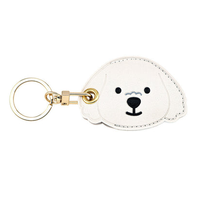 Cute Leather Keychains with Cartoon Eyes & Crocodile Design