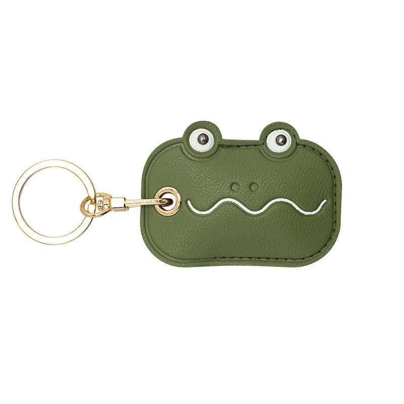 Cute Leather Keychains with Cartoon Eyes & Crocodile Design