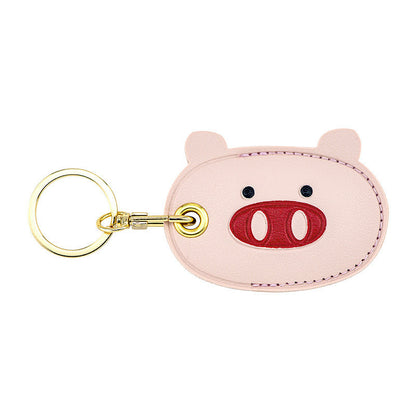 Cute Leather Keychains with Cartoon Eyes & Crocodile Design