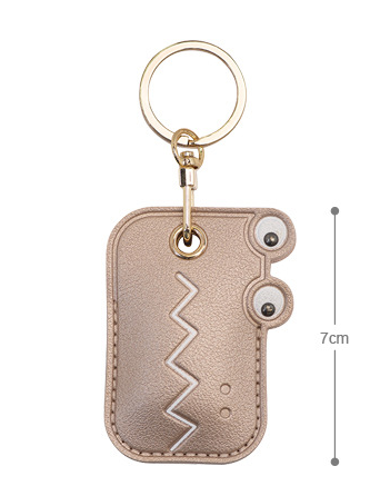 Cute Leather Keychains with Cartoon Eyes & Crocodile Design