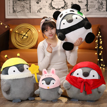 Adorable Penguin Plush Toy in Animal-Themed Costumes - 4 Variants