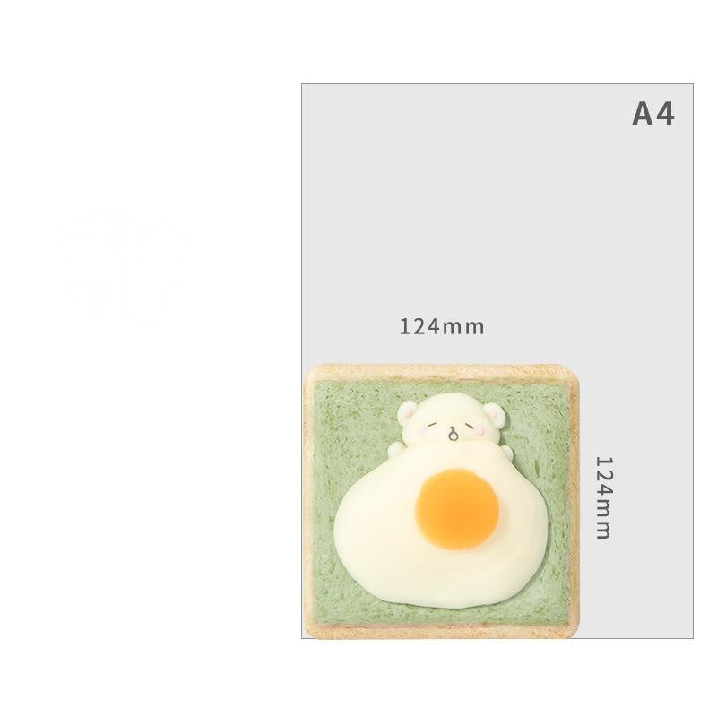 Cute Bear Mini Notebook with Toast Design - Thin and Adorable