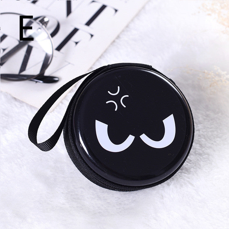 Cute Round Mini Coin Purse & Earphone Case with Fun Dinosaur Prints