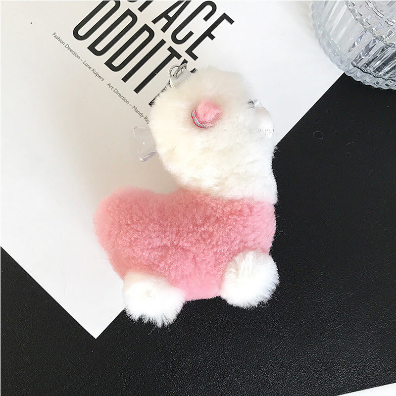 Cute Little Alpaca Plush Keychain