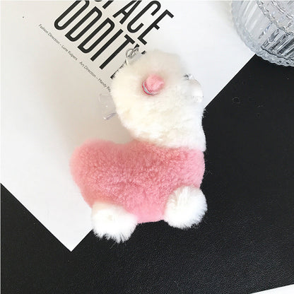 Cute Little Alpaca Plush Keychain