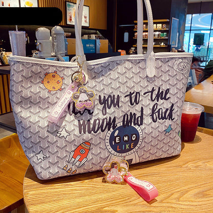 Cute Bunny Acrylic Keychain with Pink Sakura Flower Design & Charms