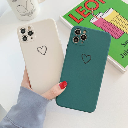 Minimal Heart Silicone Phone Case with Soft Matte Design