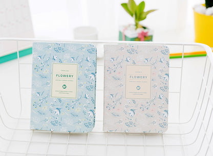 Flowery Cute Diary with Pastel Designs in Multiple Colors