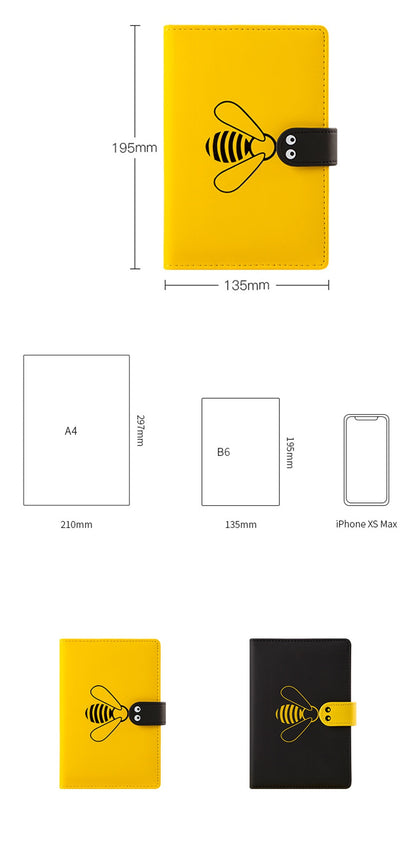 Playful Bee-Themed Journal with Bold Yellow & Black Covers