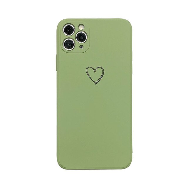 Minimal Heart Silicone Phone Case with Soft Matte Design