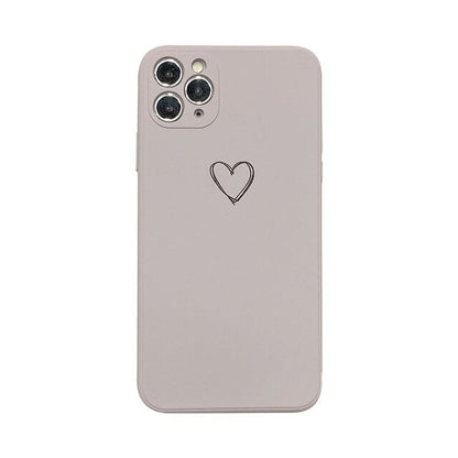 Minimal Heart Silicone Phone Case with Soft Matte Design