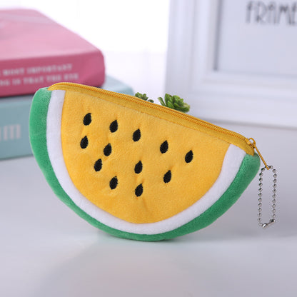 Colorful Plush Fruit-Shaped Watermelon Coin Purse