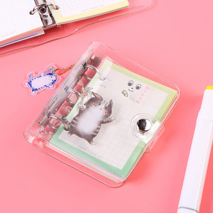 Transparent Spiral Mini Notebook with Cute Cartoon Designs