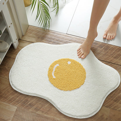 Egg Shaped Funny Welcome Mat for Hallway, Bedroom, Kitchen & Bathroom