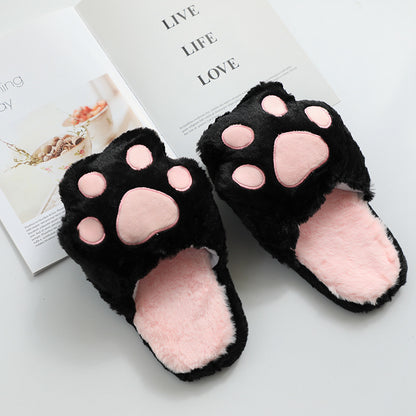 Cozy Plush Cat Paw Slippers – Cute & Warm Slippers for Women