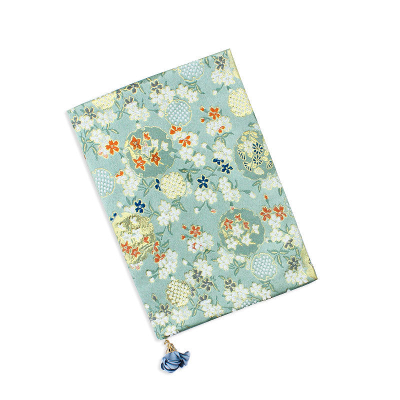 Elegant Cloth-Covered Floral Notebook with Delicate Embroidery – A5/A6