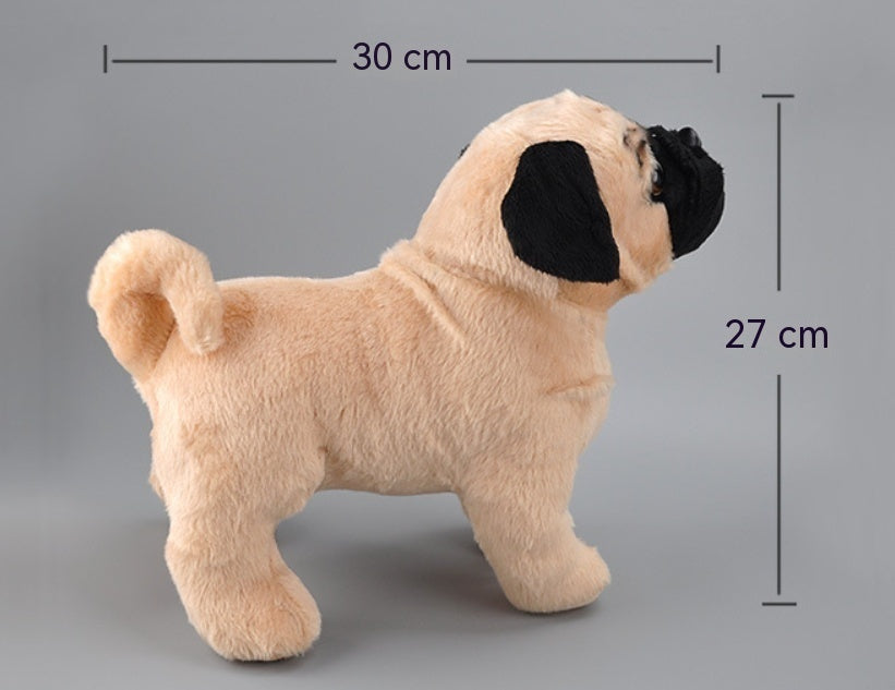 Realistic Pug Plush Toy – Cute Plushie with Soft Tan Fur & Black Face