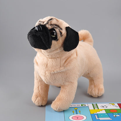 Realistic Pug Plush Toy – Cute Plushie with Soft Tan Fur & Black Face