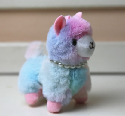 Cute Multi Colored Alpaca Keychain | Plush Keychain