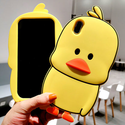 Cute Dinosaur & Duck Silicone Phone Case with Lanyard