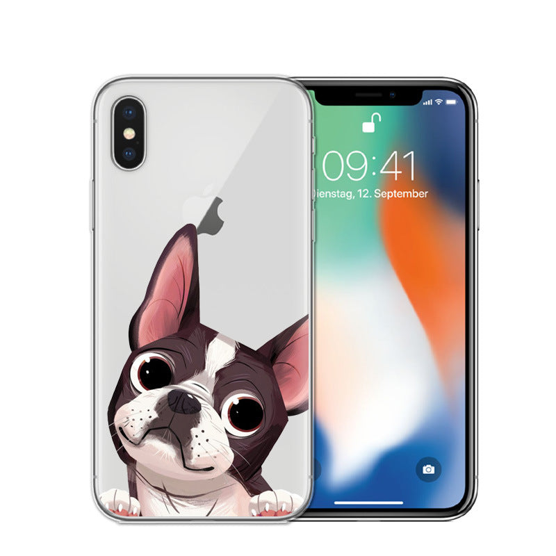 Transparent Dog Phone Case with Cute Cartoon Dog Designs