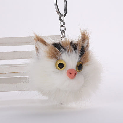 Fur Ball Cute Cat Keychain